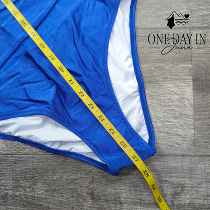 Blooming Jelly One Shoulder Mesh Cut Out One Piece Swimsuit Size M