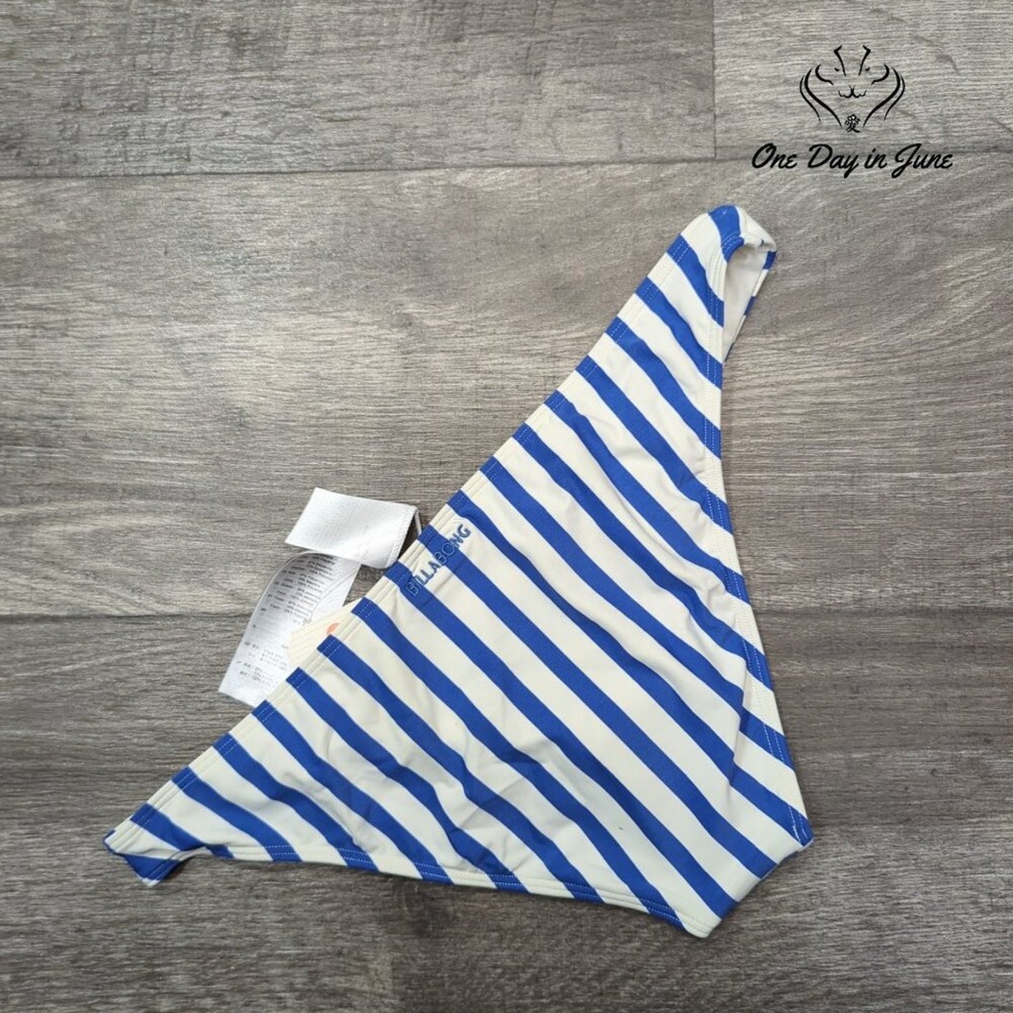 Billabong Blue By U Tropic Bikini Bottom Blue Stripe Medium Coverage NWT Size L
