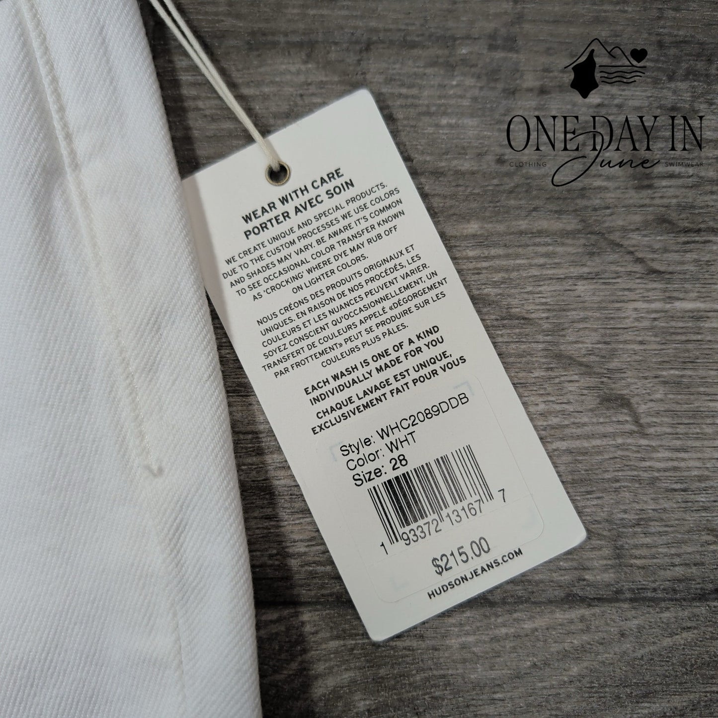 Hudson Remi High Rise Straight Crop Jeans White Raw Hem NWT $215 Size 6 (28)
