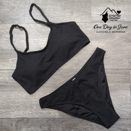 Charmleaks Textured Crop Bikini Swimsuit Size M