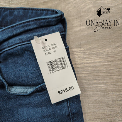 AG Adriano Goldschmied Jeans Straight Leg Dark Wash Stretch NWT $215 Size 4 (27)