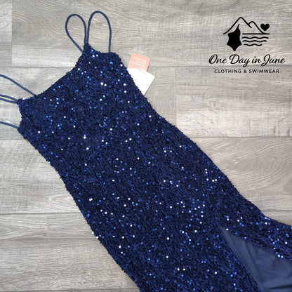Stacees Spaghetti Strap Sequin Maxi Dress Size 2