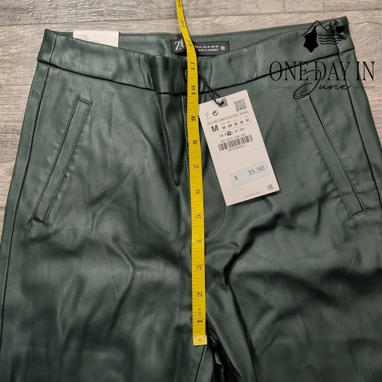 Zara High Rise Faux Leather Legging Pants Size M