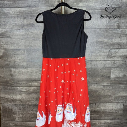 Amzbrly Sleeveless Santa Print Christmas Dress Size XL