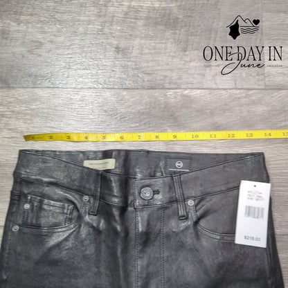 Adriano Goldschmied The Farrah Skinny Faux Leather High Rise Jeans Size 27 (4)