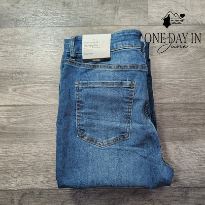 Tahari Belleville Mid Rise Bootcut Jeans Canyon Blue NWT Size 10