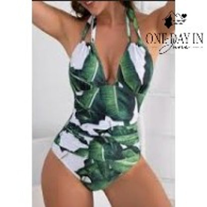 Suuksess V Neck Tummy Control One Piece Swimsuit Size L
