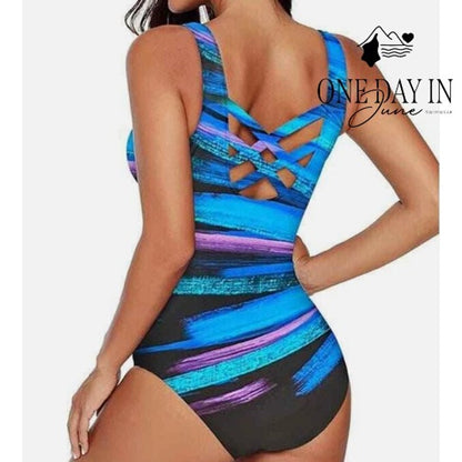Aleumdr Cross Back One Piece Swimsuit Size L