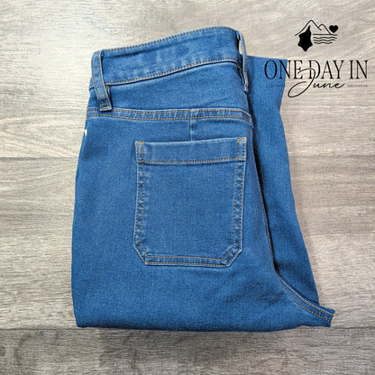 Anne Klein High Rise Crop Boot Jeans Size 4