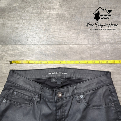 INC International Concepts Coated Denim Mid Rise Skinny Jeans Size 12