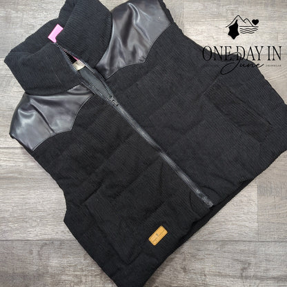Simply Southern Corduroy Full Zip Puffy Vest Size M