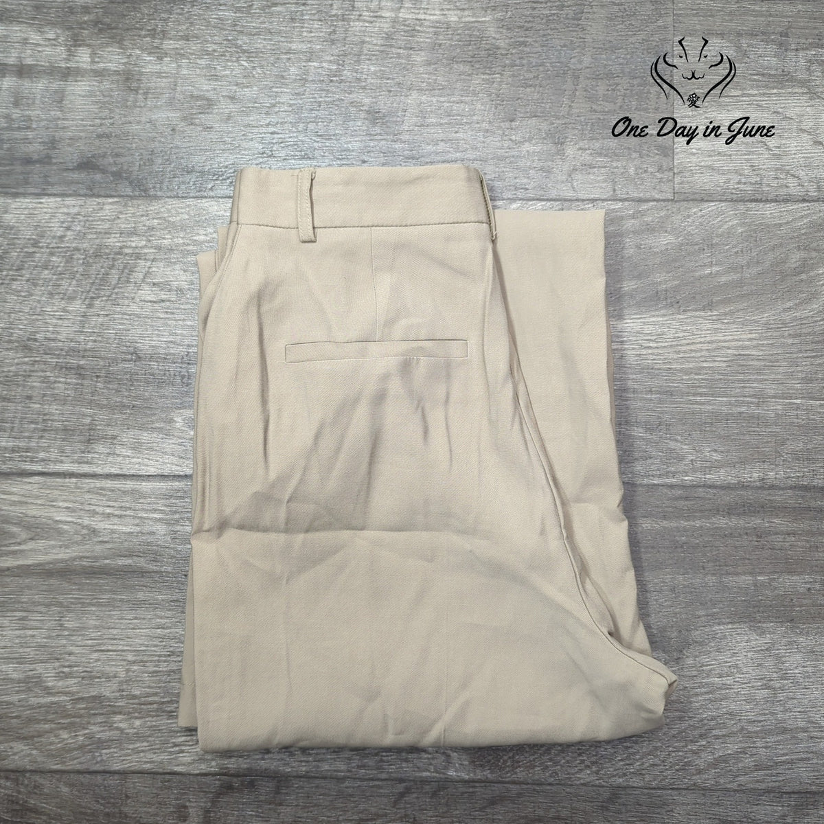 Topshop Straight Leg Tailored Dress Pants Beige Tan Trousers Size 10