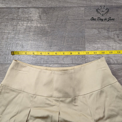 White House Black Market Womens Pleated A Line Mini Skirt Ivory Cream Size 2