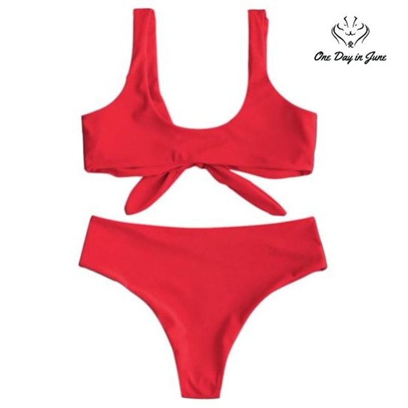Zaful Front Knot Bikini Swimsuit Size L