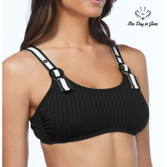 Ambrielle Ribbed Bralette Bikini Top Size XXL