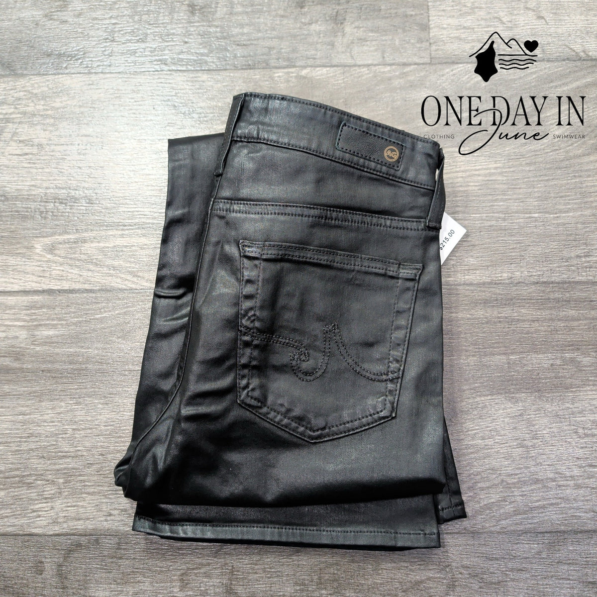AG Adriano Goldschmied Faux Leather Bootcut Jeans Black NWT $215 Size 4 (27)