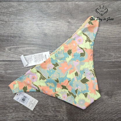 RVCA On The Road Bikini Bottom Chai Floral Medium Coverage NWT $48 Size M
