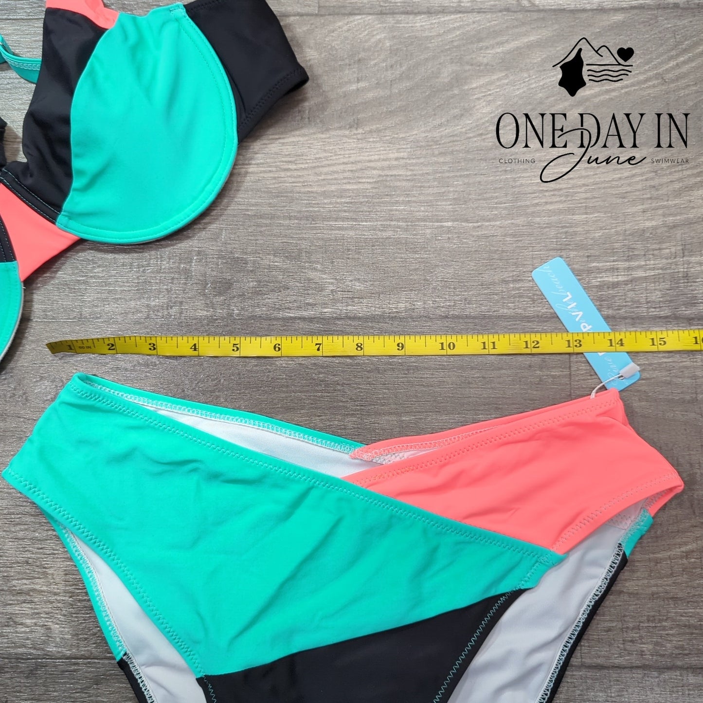 Popvil Tie Back Underwire Bikini Swimsuit Size L