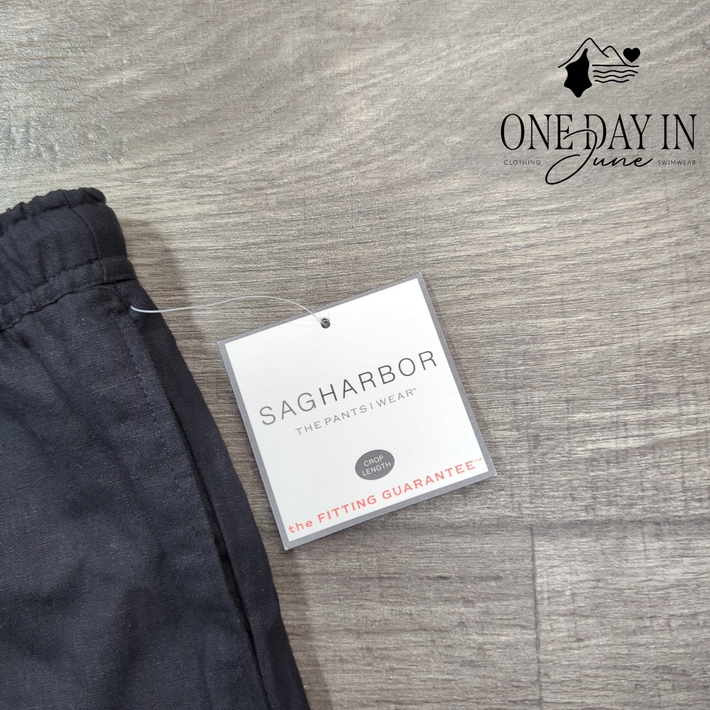 Sag Harbor Petite Pull On Crop Linen Pants Size S