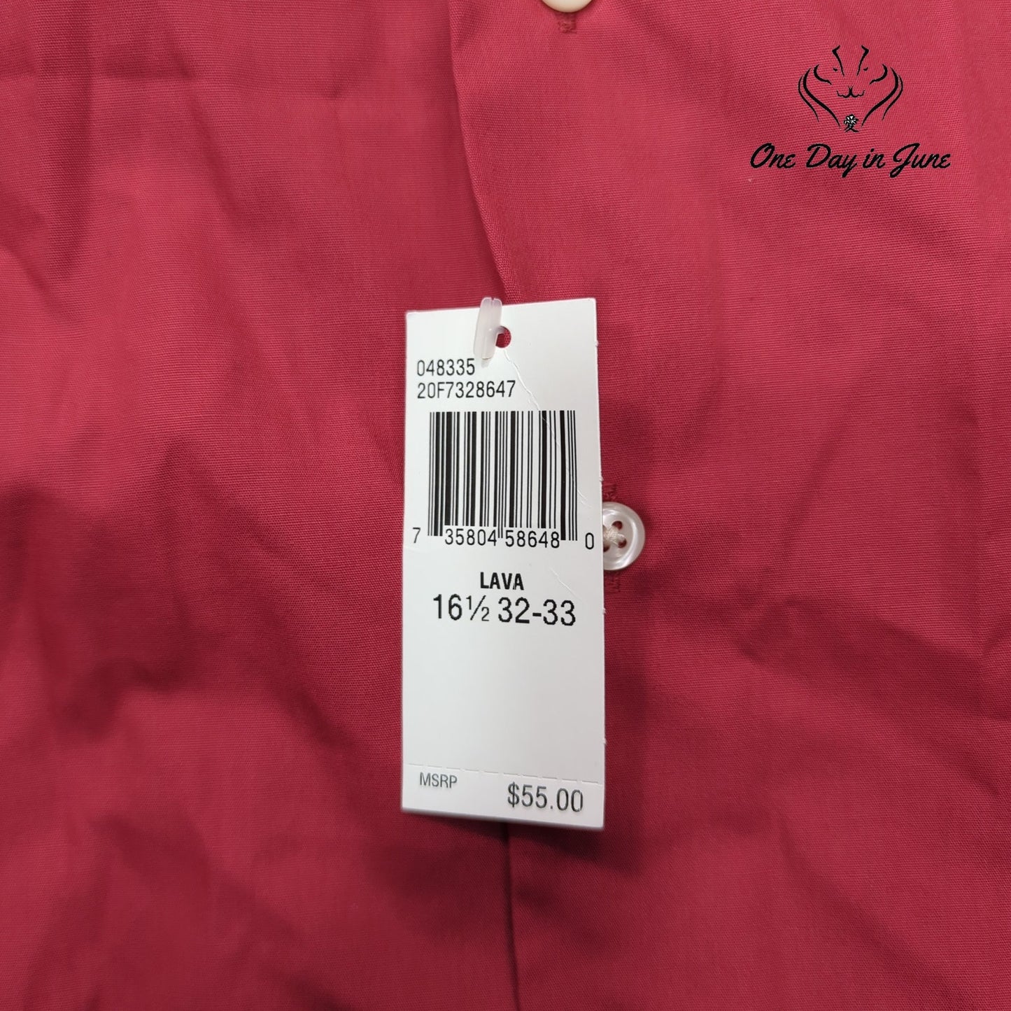 Van Heusen Dress Shirt Lava Red Long Sleeve NWT MSRP $55 Size 16.5 (32/33)