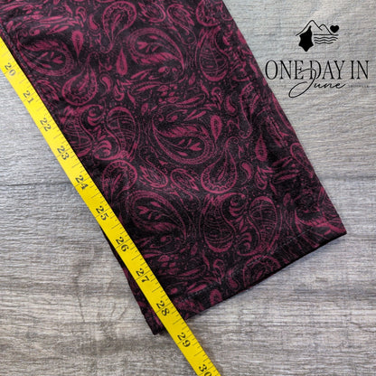 AG Adriano Goldschmied Prima Ankle Velveteen Jeans Burgundy Paisley NWT Size 4