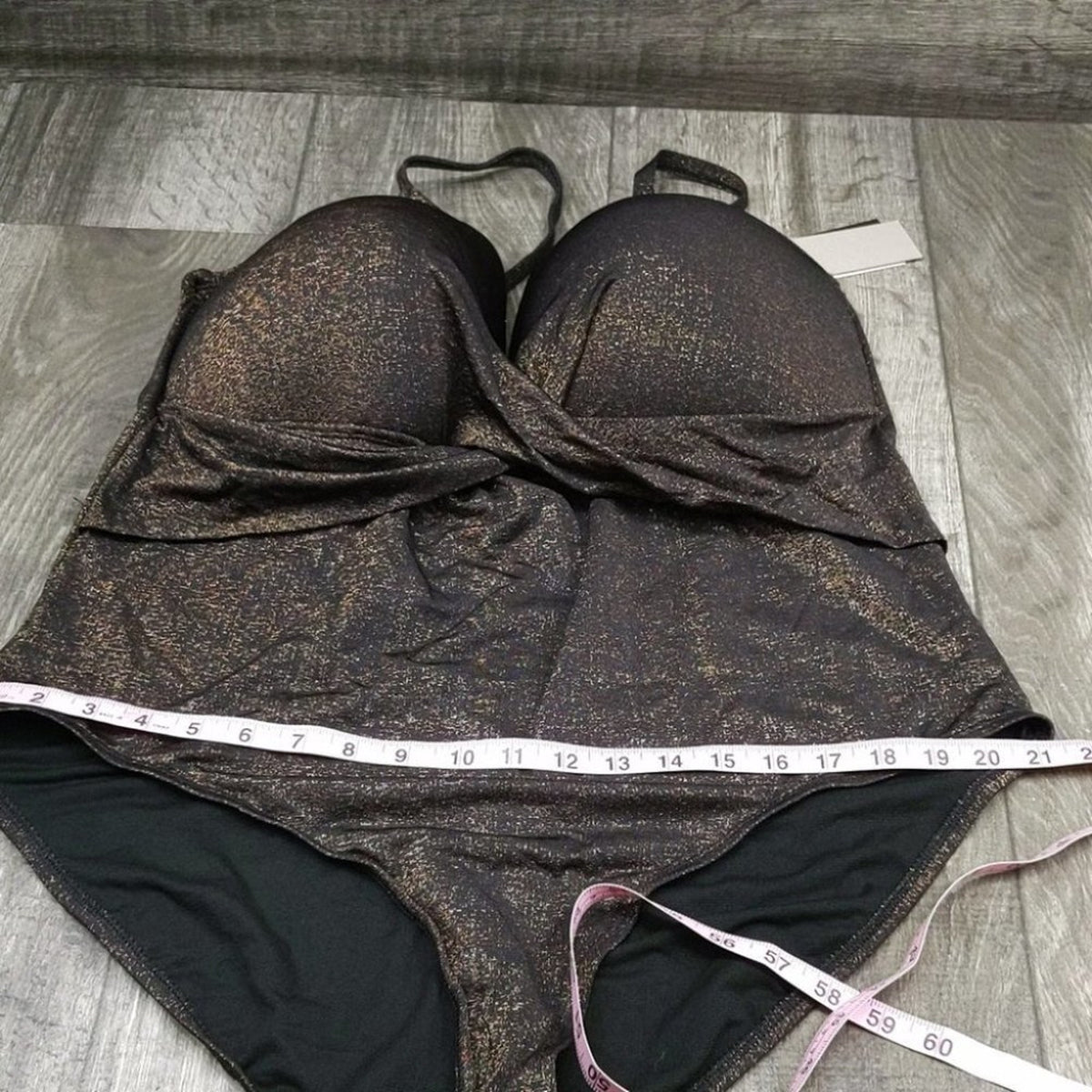 Kenneth Cole Push Up Mio One Piece Swimsuit Bronze Metallic NWT Size 3X