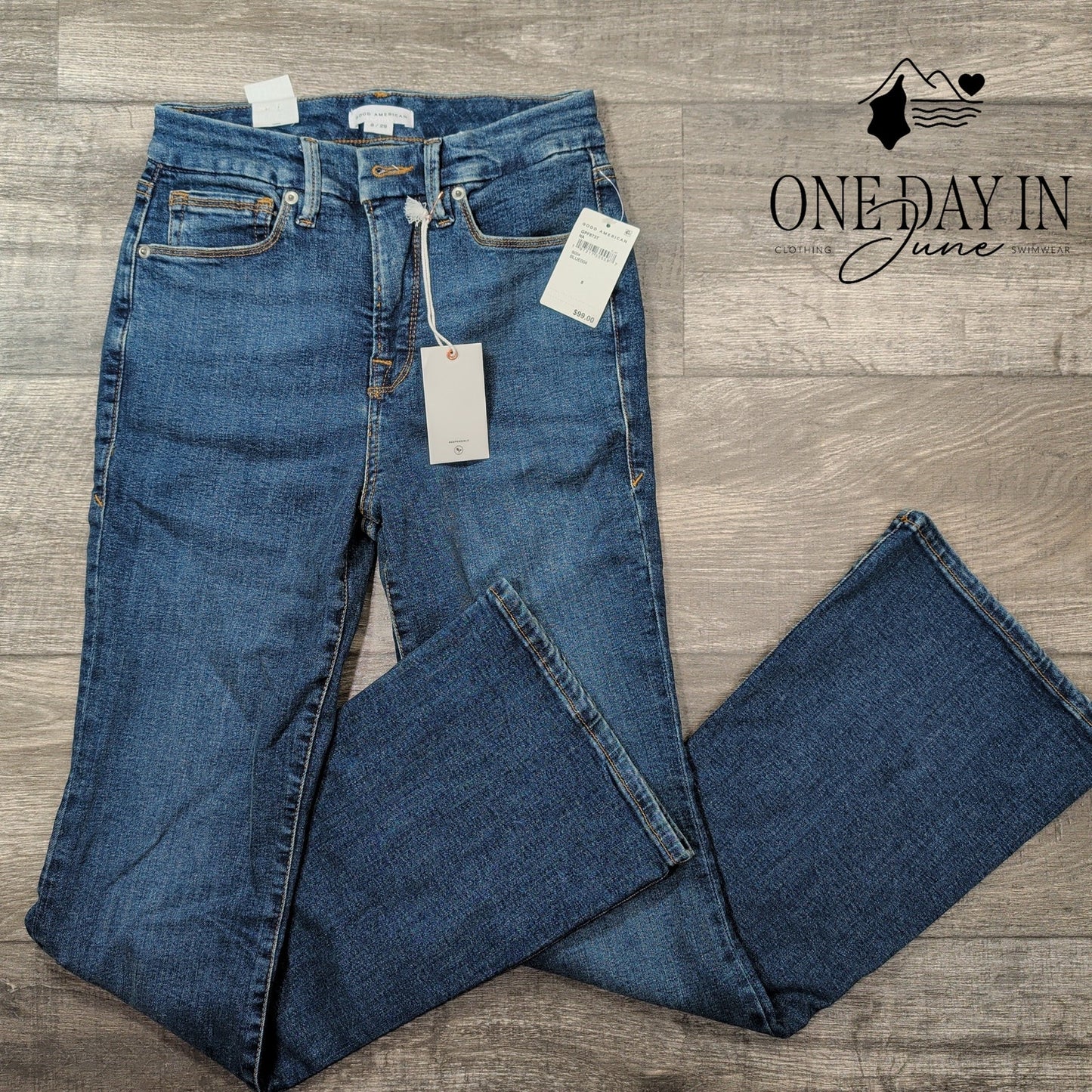 Good American Good Petite Flare Jeans Size 8 (29)