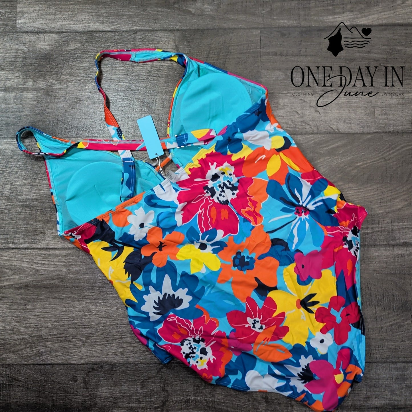 Yonique Plus Size Floral One Piece Swimsuit Size 18W