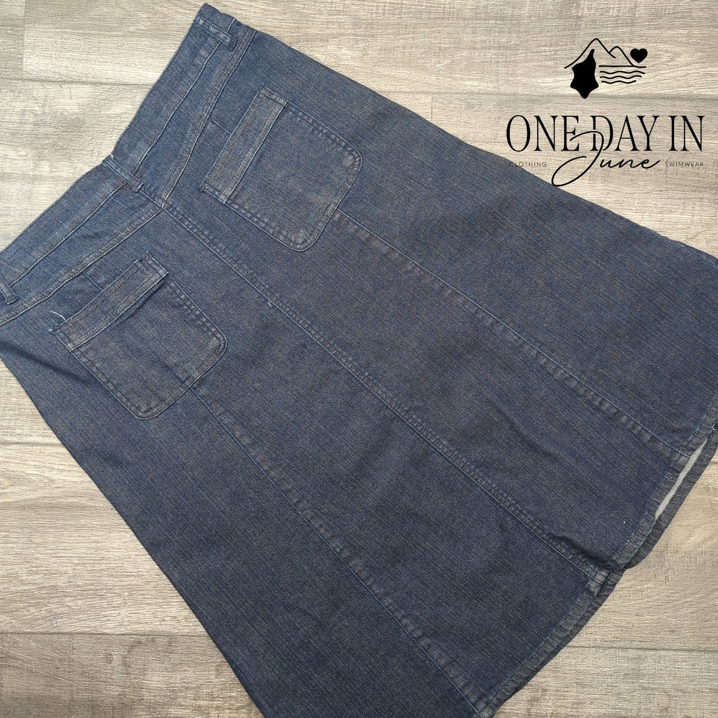 Christopher & Banks Midi Denim Skirt Size 14