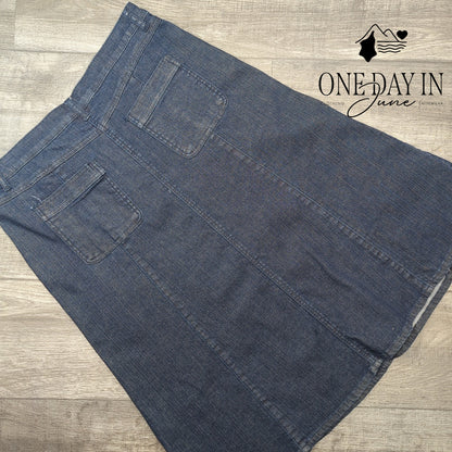 Christopher & Banks Midi Denim Skirt Size 14