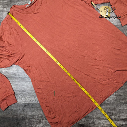Ryegrass Burnt Brick Long Sleeve Top Size 1X