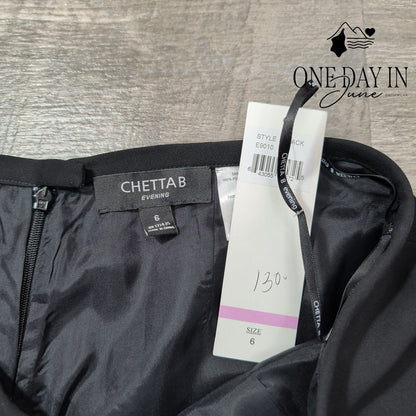 Chetta B Evening Wide Leg Dress Pants Black Formal Trousers NWT Size 6