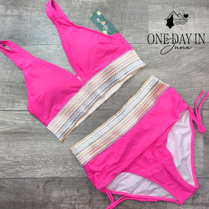 Blooming Jelly High Waist Bikini Swimsuit Size L