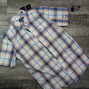 Chaps Easy Care Short Sleeve Button Front Shirt Size S