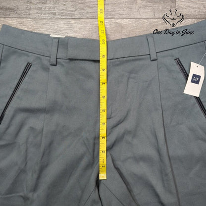 Gap Flat Front Shorts Gray Black Trim Tailored Dress Shorts NWT Size 8