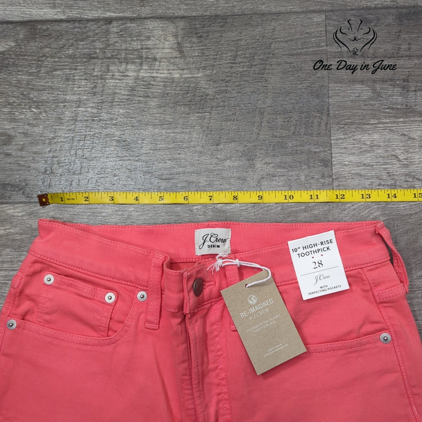 J.Crew 10" High Rise Toothpick Jeans Size 28 (6)