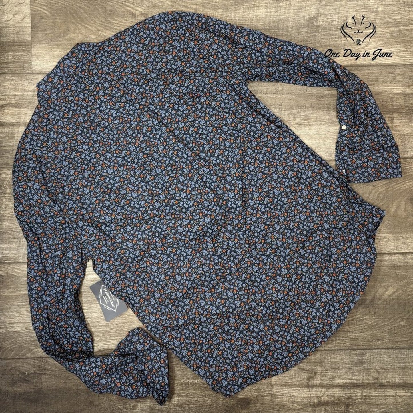 St. John's Bay Floral Comfort Stretch Button Down Shirt Size M