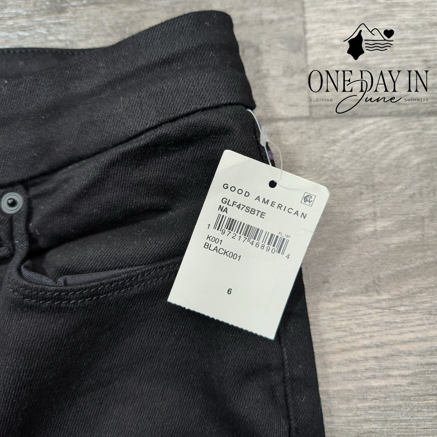 Good American Good Legs Flare Jeans Black Tall Long Inseam NWT Size 6T (28T)