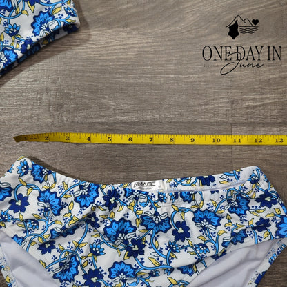 Aimage Floral Crop Bikini Swimsuit Size M