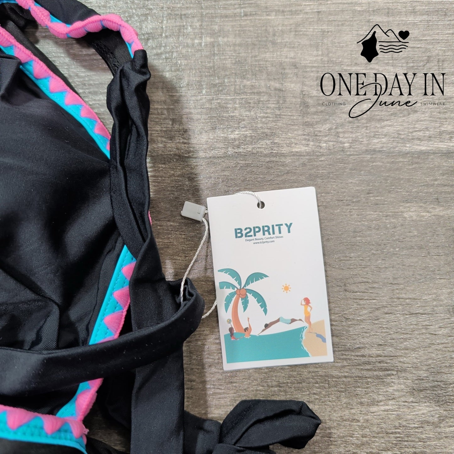 B2Prity Tie Back Tummy Control One Piece Swimsuit Size 2XL