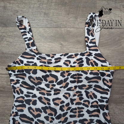 Prettygarden Leopard Cheeky One Piece Swimsuit Size L