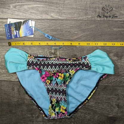 Heat Tribal Ruched Side Bikini Bottom Size S
