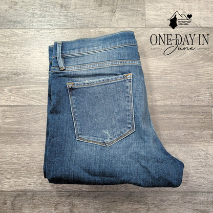 Frame Le Garcon Jeans Azur Mid Rise Straight Distressed NWT $220 Size 12 (31)