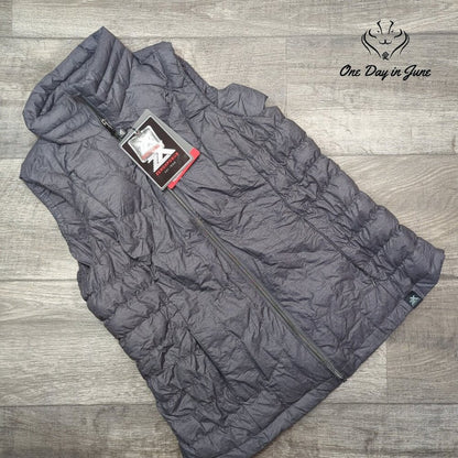 Xersion Sweater Down Vest Heather Gray Hooded Full Zip NWT $120 Size M