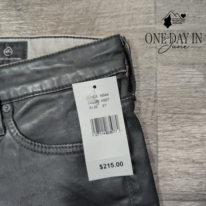 AG Adriano Goldschmied Farrah Skinny Ankle Coated Jeans Black NWT Size 4 (27)
