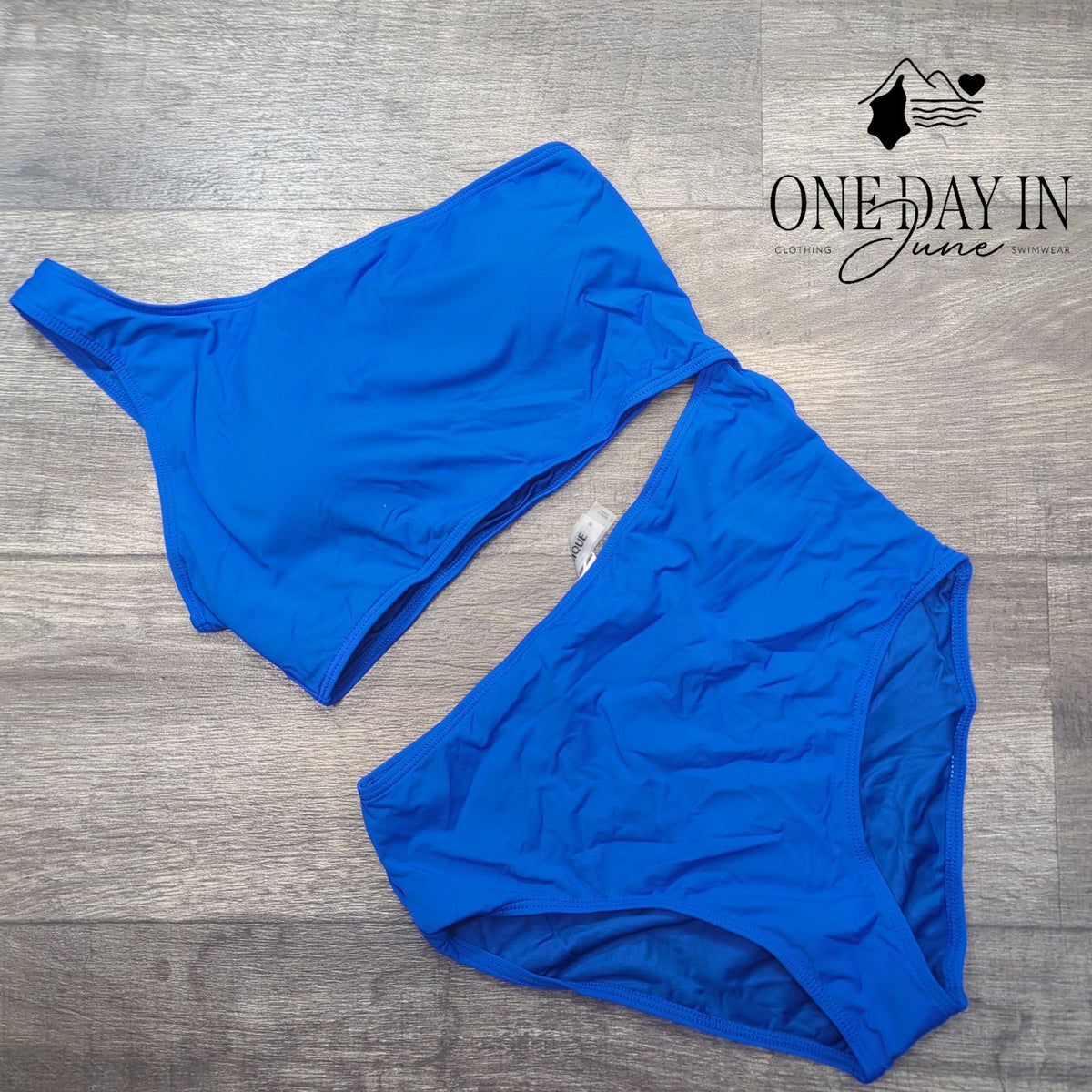 Yonique One Shoulder Cutout One Piece Swimsuit Royal Blue NWT Size M