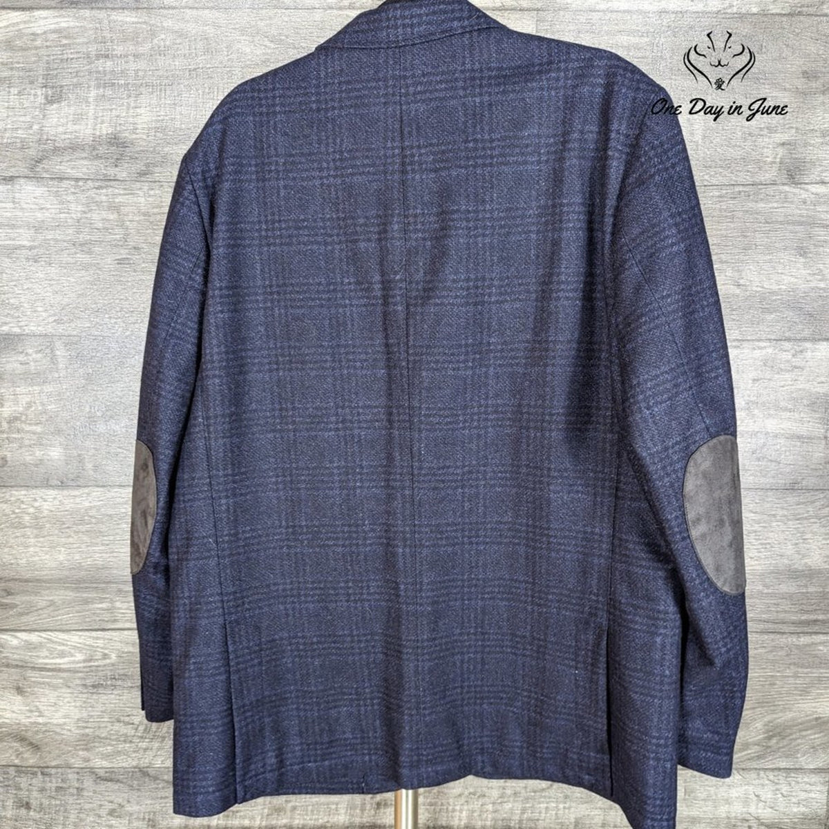 Joseph Abboud Wool Blend Plaid Blazer Navy Blue 2 Button NWT Size XXL