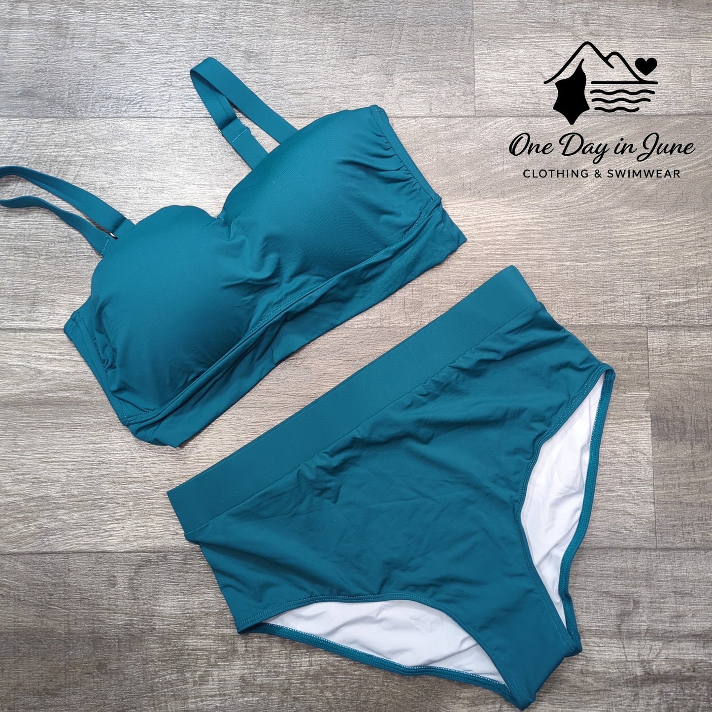 Tempt Me Plus Size High Waist Cropped Molded Cup Bikini Size 12W