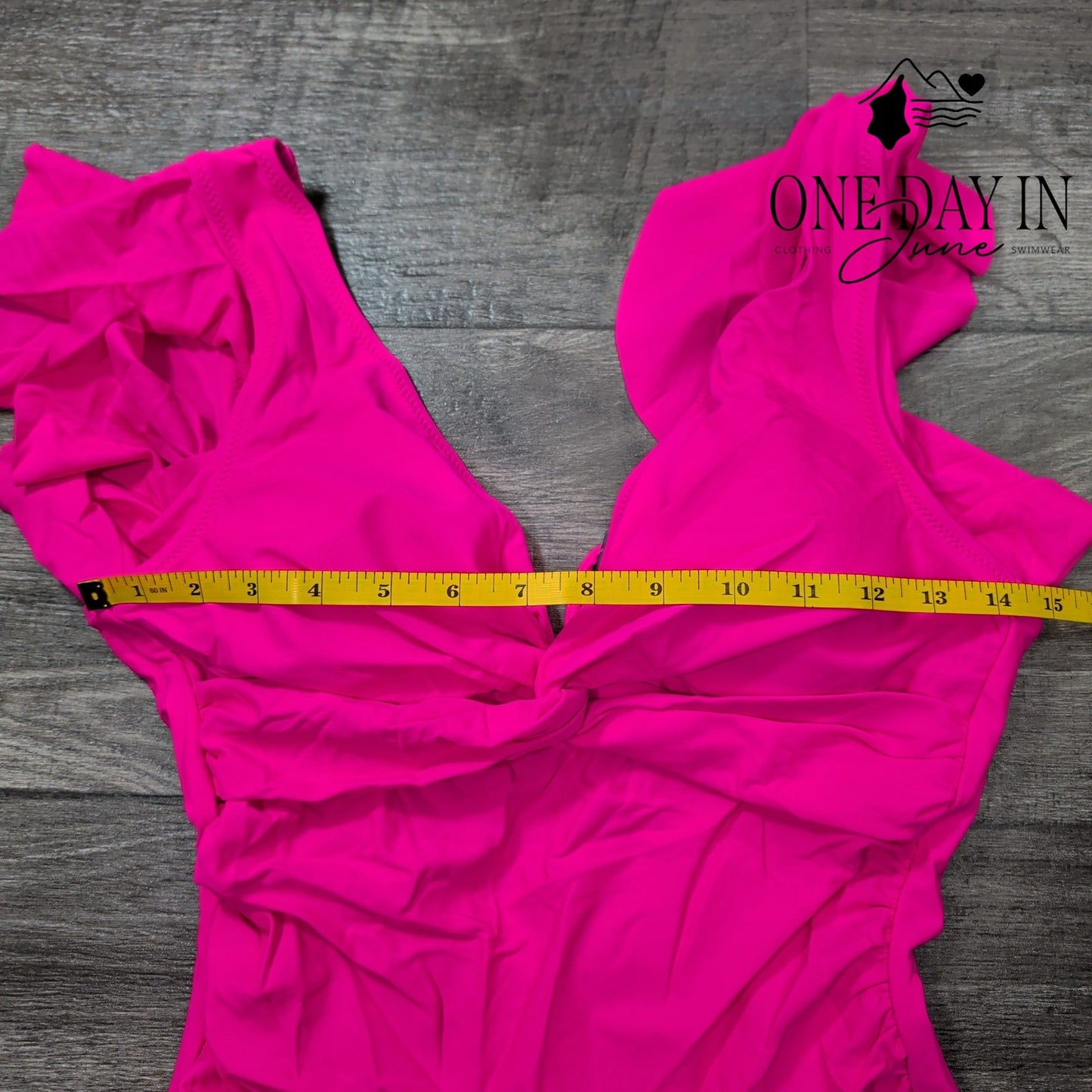 Blooming Jelly Twist Front Ruffle Lace Up Back One Piece Swimsuit Size M