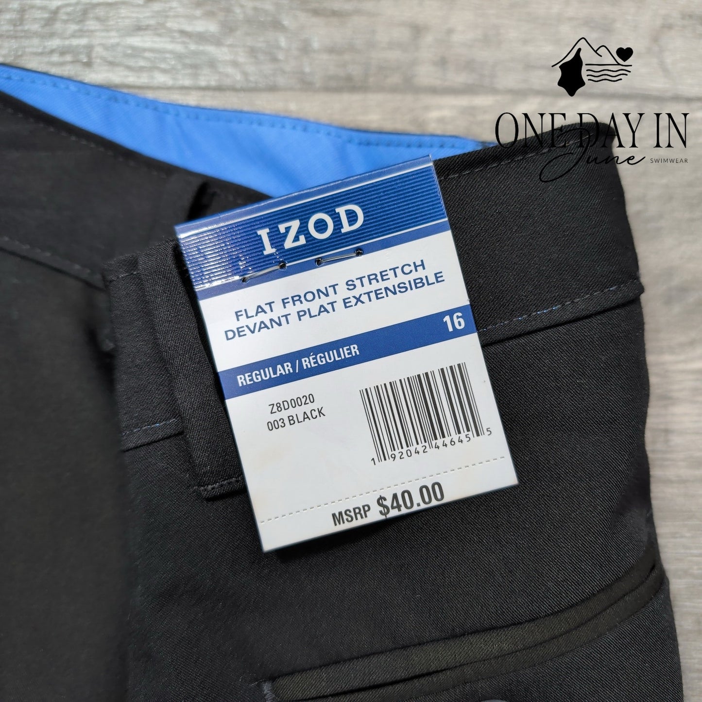 Izod Flat Front Stretch Pants Size 16